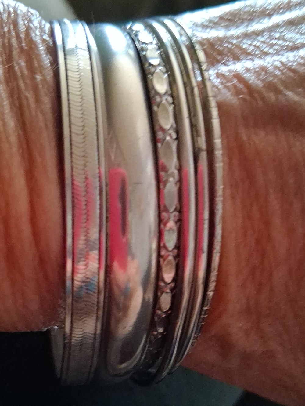 Silver Tone Multi-Stack Bangle Bracelet - Women Accessories